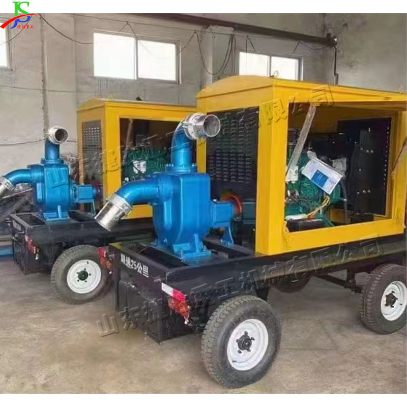 小型便携式移动防汛泵 自行走排涝泵车 地下车库自吸式排水泵