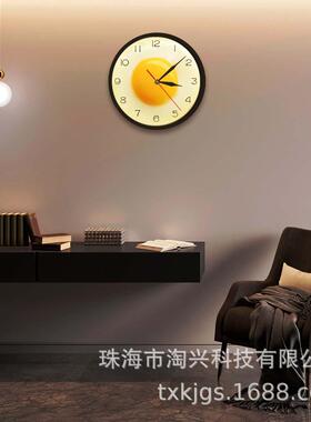 控感应挂钟LED煎蛋声造型平面设计灯ENQ早主题餐时钟家居装饰墙钟