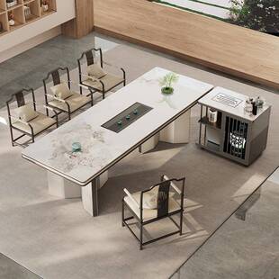 新中岩桌板茶客厅阳台茶台桌椅组合简约办公室泡茶式家QIS体用一