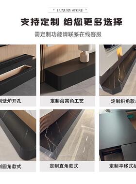 海棠角直哑光黑色岩板电视柜简抽屉式现代极风客dsg02工厅落地机