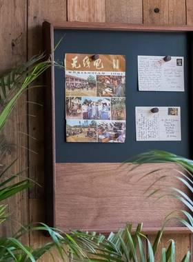 家具电黑胡桃实木遮片板留59016言照板玄关黑板表挡相框