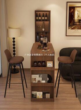实吧木复古风台伸缩吧台桌木隔断边柜家用客厅吧小实台UCN柜餐桌