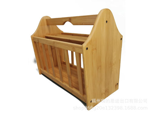 厂家直供竹制手提篮杂志篮收纳篮杂志架
