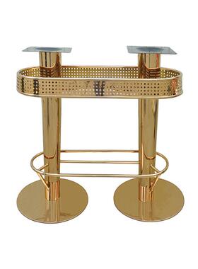 厂家不锈钢台脚欧式公家用餐饮铁艺台圆脚意式钛YSW金形办底盘台