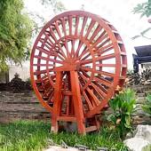 钢结防腐木水车JEA园林绿化装 饰水景观庭院摆件美构丽流乡村设工