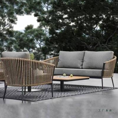 户发外藤编沙台庭院室外别墅组合花园阳露酒店天茶几藤椅防JLD水