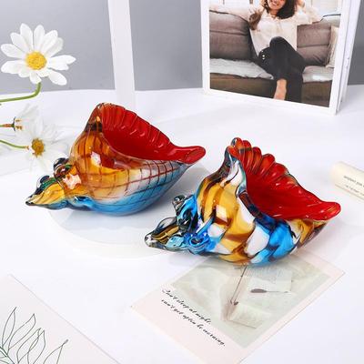 轻奢艺术琉璃多彩海PZU螺摆件意居摆件样板玄间家客创厅餐桌关工