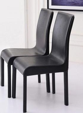 简约代家用餐87660椅黑白色皮加椅厚现酒店餐厅餐桌椅货靠背椅子