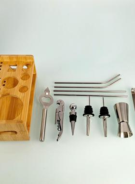 不锈钢调鸡酒尾摇酒CG1195壶酒吧调酒工具套装酒13器件套