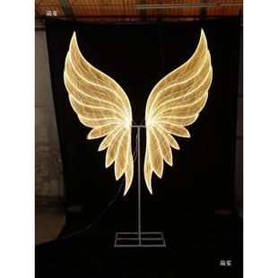 婚庆道无品牌/具灯背景铁艺花婚瓣荷花发光牡花礼灯丹光路引灯