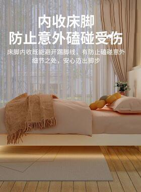 悬浮床实床无床头木OUM加厚结实榻现代简约主卧民宿骨架床落地榻
