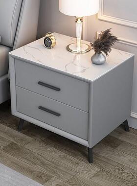 现床HSQ头子柜岩板小家用储物柜网红代简约轻奢柜皮革收纳