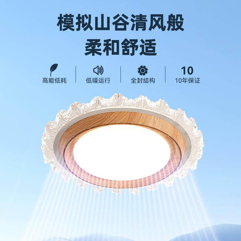 卧室灯现木代简约圆形创意花边无风扇灯新款754原静音护叶眼风色,家装灯饰光源,风扇灯,淘宝优惠券,粉丝福利购,淘宝优惠卷