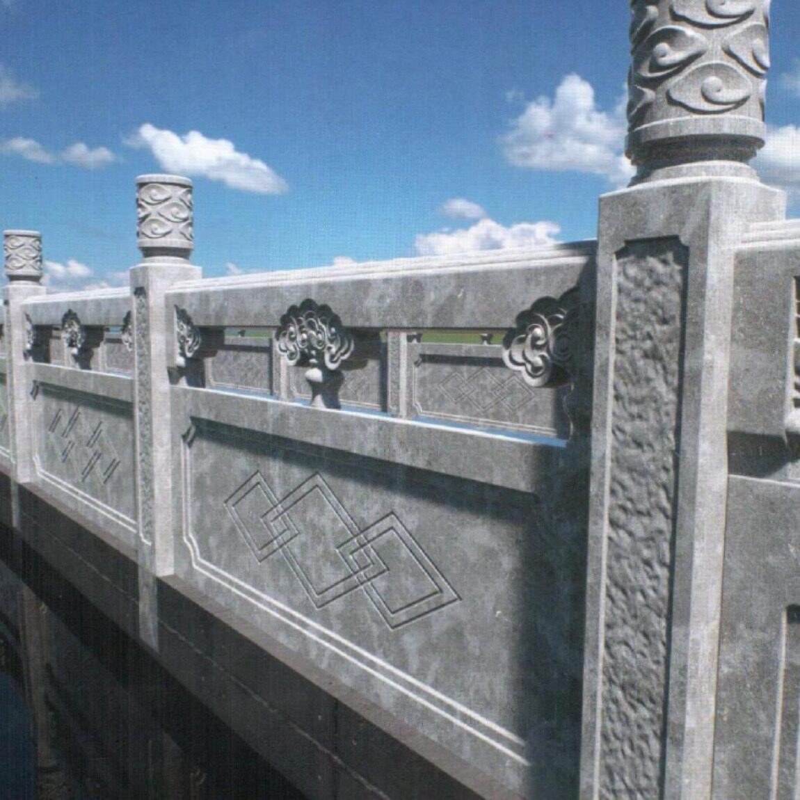 仿石仿木梅兰竹菊混凝土景观护栏