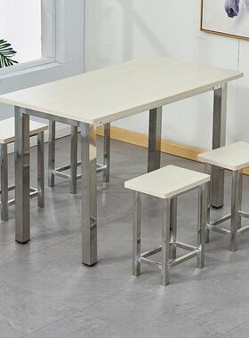 学校员工食商用分VKV体桌椅组合人6人职工餐不锈钢4餐堂桌不锈钢