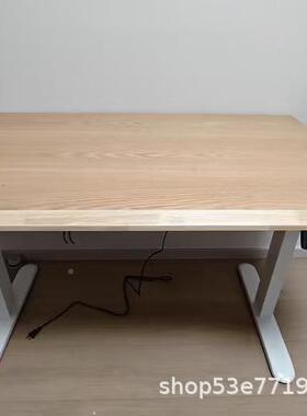 电动升465桌3cm原色实木电动升降桌电脑木桌站降式办公学习立桌
