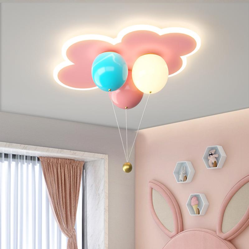 童房灯卧灯创意卡通云朵气球男女孩护房间书房儿眼室led吸360顶灯