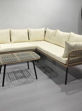 户套外沙发庭院室休外闲椅藤沙茶发花园别墅阳台家具几装93075转