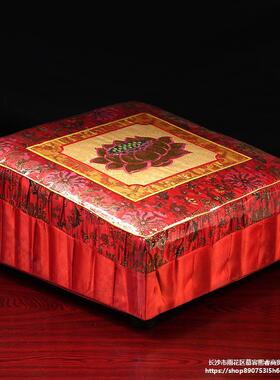 用拜忏垫拜家垫tb-55355拜墩地垫实木莲禅修垫礼花跪垫佛磕头拜凳
