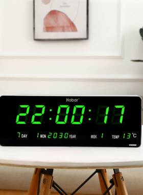 大屏数智能字万年客厅电电子3513C英时钟挂钟壁挂钟历表家用子钟