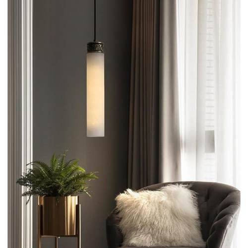 新RHP7465中式云石卧床头吊灯全铜小云石室奢现代简约客厅吧轻台