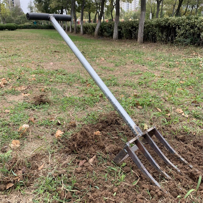 锰钢锻打翻地叉深翻器开垦钢叉铁锹松土器起葱生姜挖地瓜花生工具图片