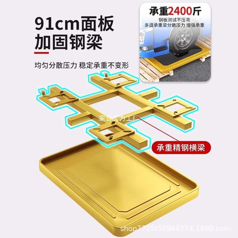 加厚钢板推车物小流拉货拖车手推平搬板车车849家运用折叠静音小