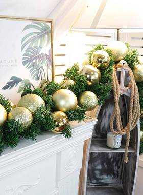 圣婷芷诞藤条2.7米P条圣VC诞节加密绿色圣诞藤商场SD0311-2橱窗装