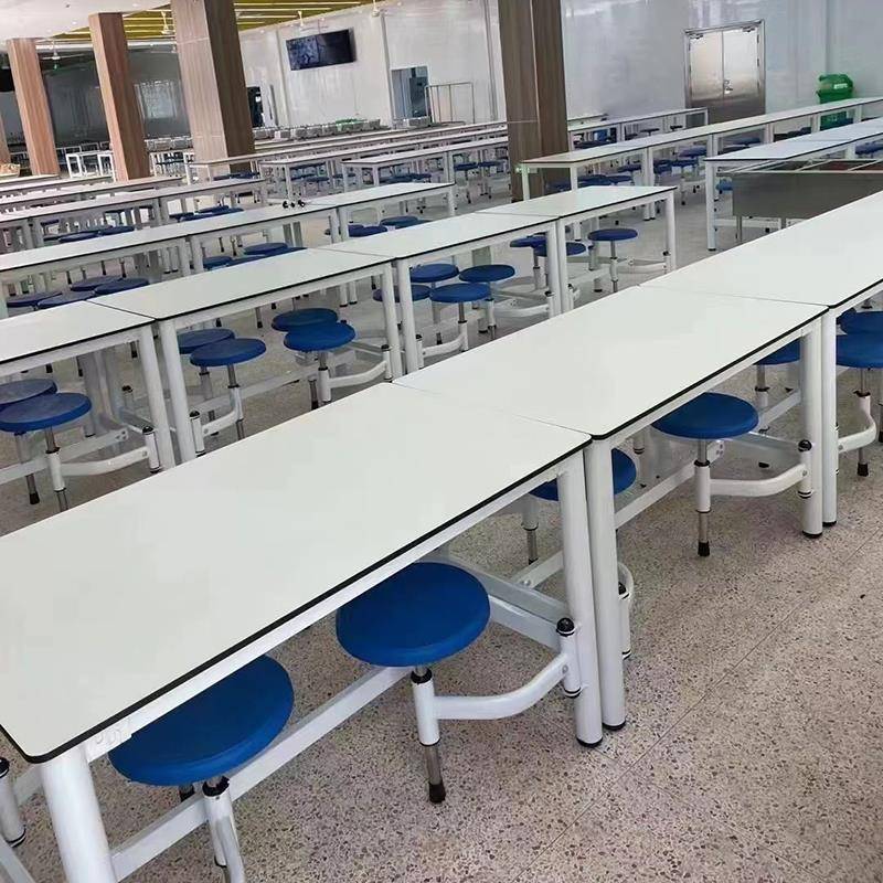 7T现代学校食堂四人快位椅桌椅组合公00913233司员工厂餐餐桌伸缩
