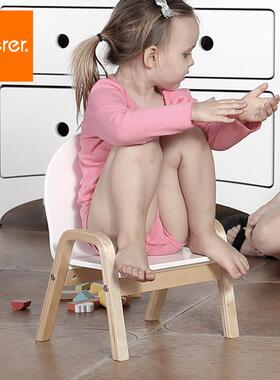 soeM160rer施乐儿童椅婴幼儿桌椅凳子扶手木款子BB圆弧实便携创意