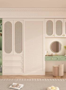 新款E顶NF级一门到推木拉门衣50183柜家奶用卧室实带梳妆台油风移