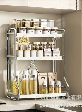 料多功能调架厨房家用n台面油盐酱醋置台物架奶油ZRF色is风灶收纳
