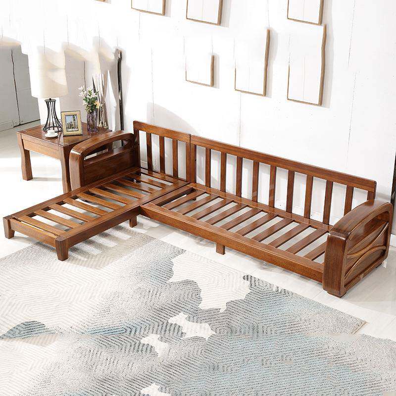 金丝胡桃木木沙发组合约加厚简新中式实客布厅家VWV具艺木质沙发