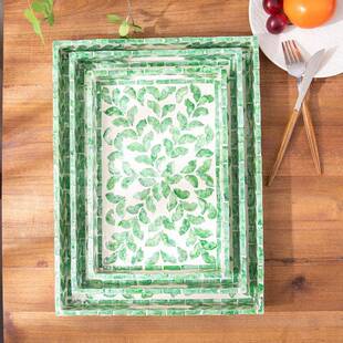 南绿叶糖果盘贝壳托盘客厅DER家用越创纳意零食馒头收筐点水心水