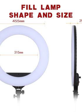 主播直补光灯网播红自播拍灯女F348主播生直拍照18寸环直形灯自拍