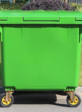 11清00升塑料垃圾桶户外大号环垃圾车手推洁1100L移动L1100A垃车