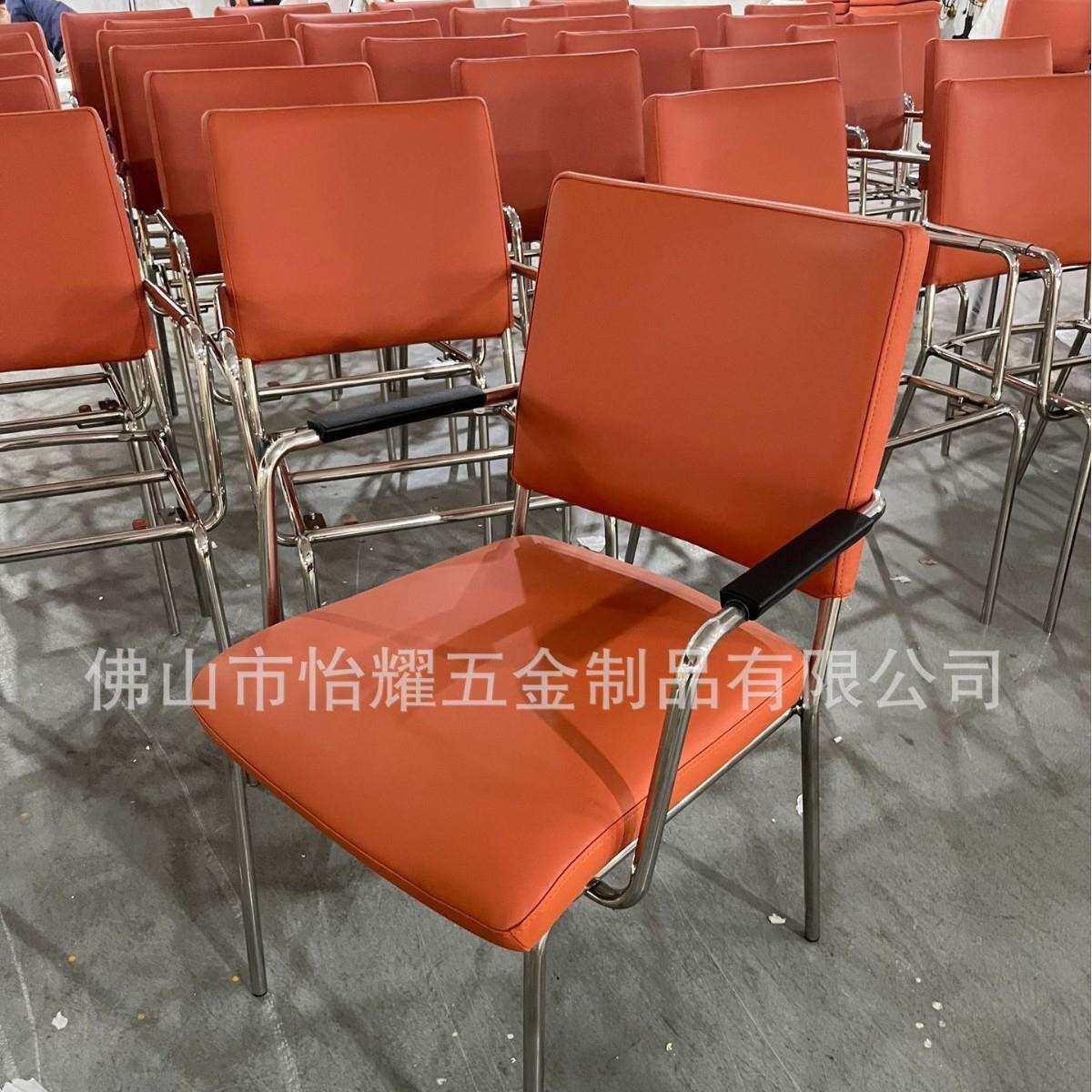 厂家不锈钢餐椅 扶手休闲椅 出口欧美酒店折叠椅 酒店椅