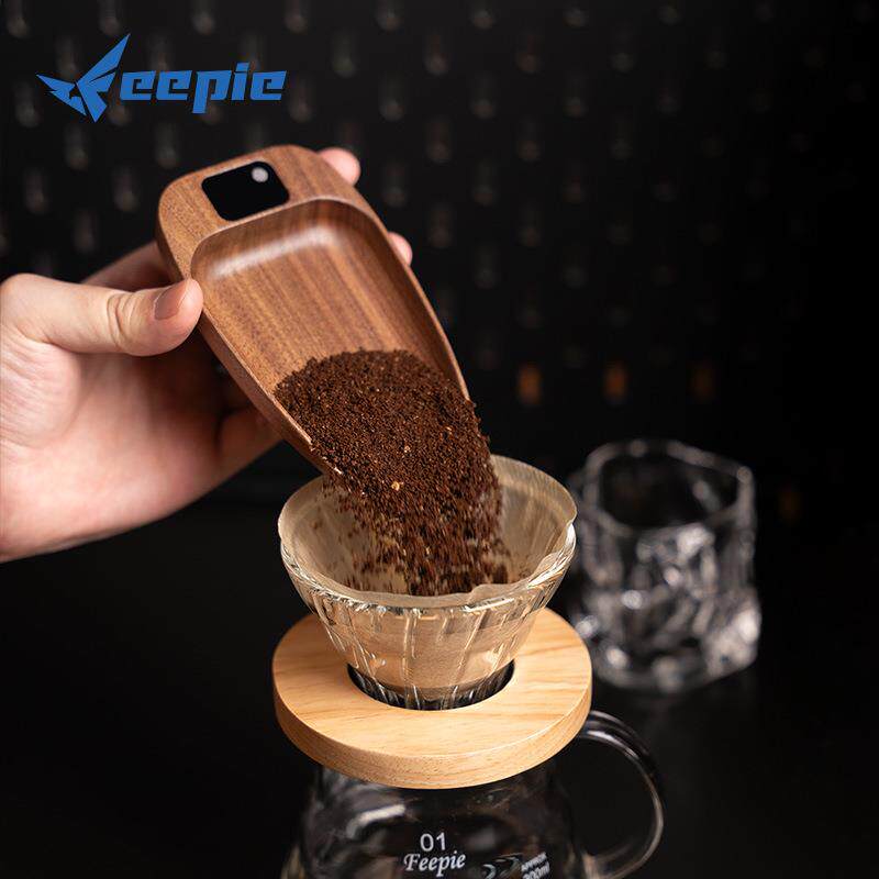 feepie啡派胡桃木咖啡电子秤豆碟手冲意式称豆/粉/茶/盘咖啡称重