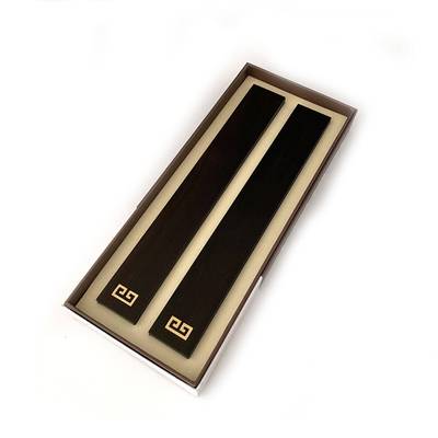 红TZC木刻件摆洲黑檀木锲铜回纹镇尺非文房书法创意雕压纸厂家