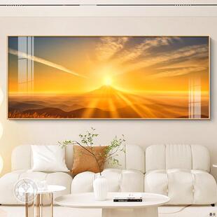 卧室装饰画东方挂画沙发日出客厅东墙旭日东升背景墙壁画太阳床头