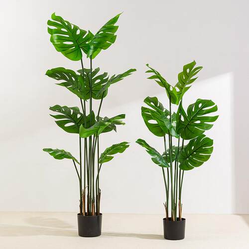 件仿真龟背竹TY-XH001·北欧风客厅大型绿直植摆植仿真物盆栽装饰