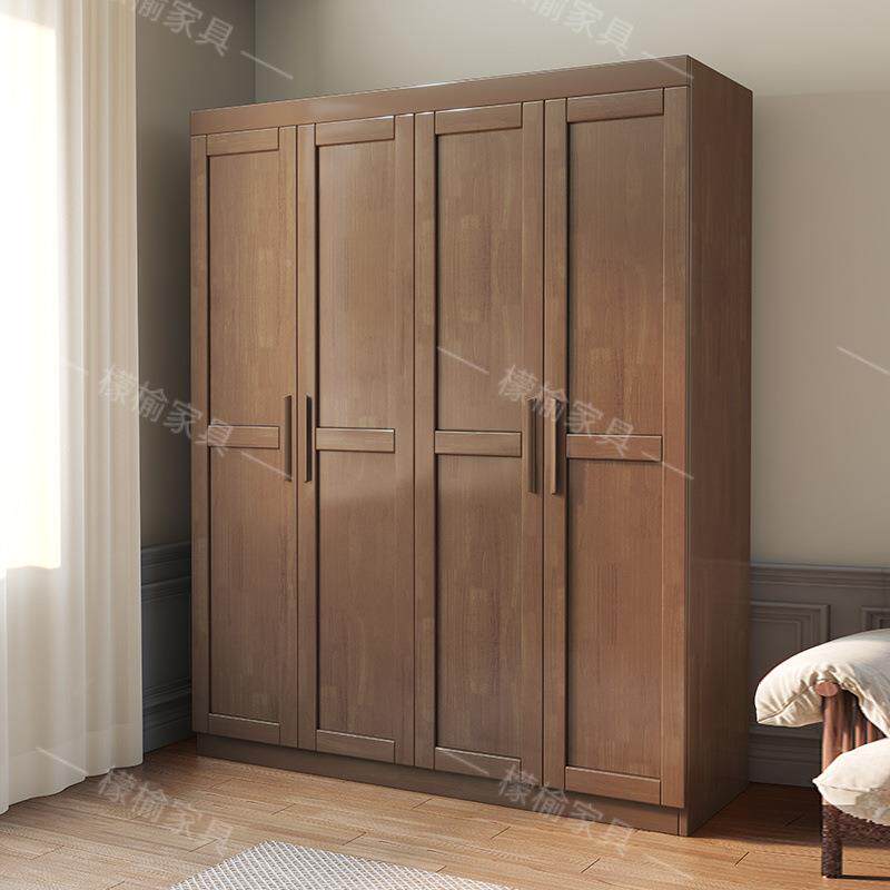檬纳榆全实木衣柜原木开门现代简约对家用卧室小型户收衣柜大896