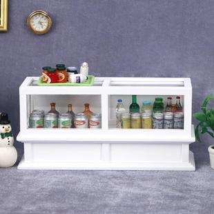 12娃娃屋dollhouse迷你家具商场商店微场景摆件白色柜子展示柜
