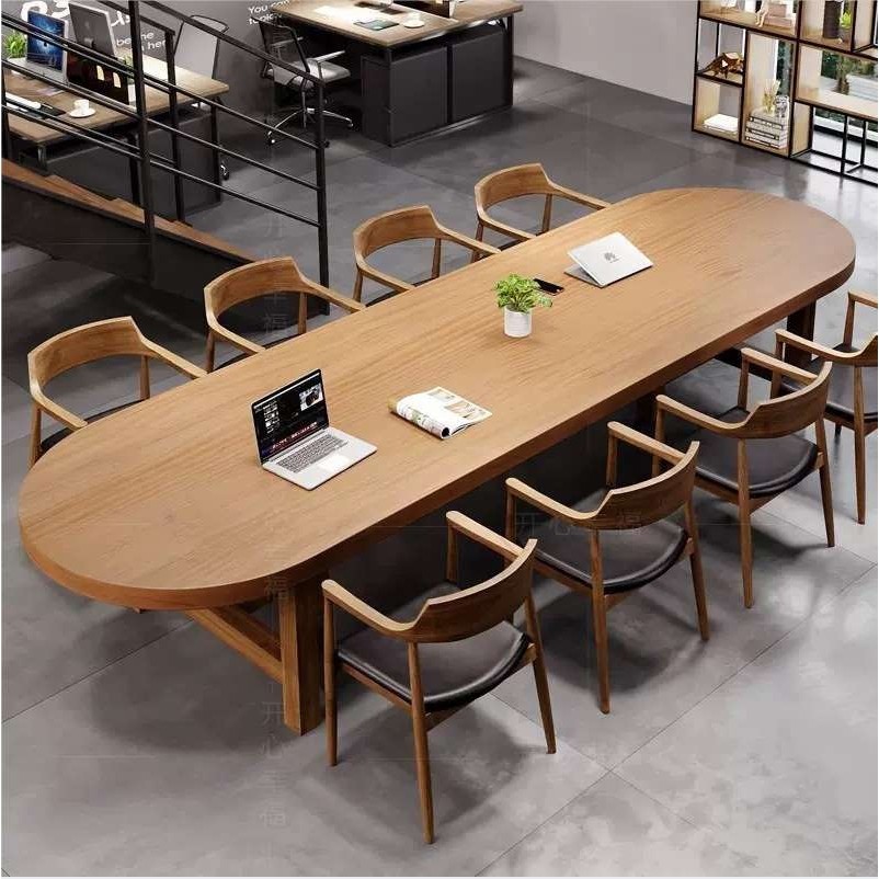 椭圆形实木大板会议桌长条桌工业风大桌子原木长桌办公餐桌椅组合,电子元器件市场,其它元器件,淘宝优惠券,粉丝福利购,淘宝优惠卷