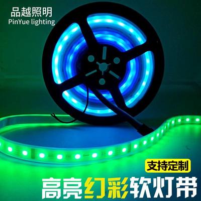 LED全彩灯带 DMX512 WS2812 外置IC幻彩灯条 套管防水跑马软灯条
