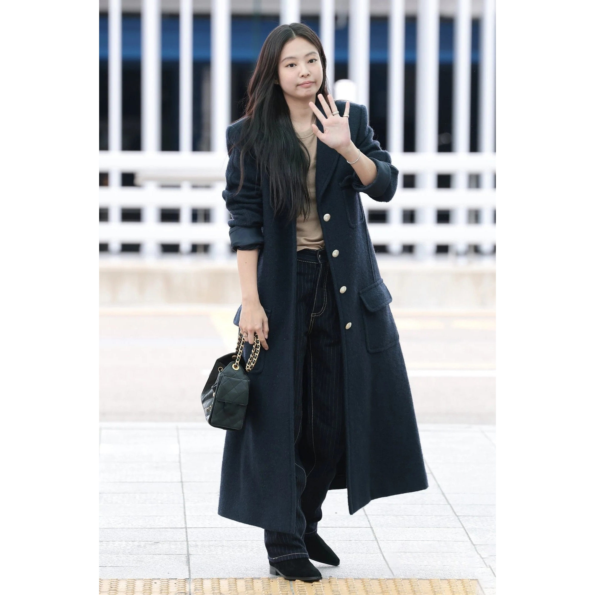 韩国明星Jennie羊毛小香毛呢外套女25秋冬宽松显瘦气质大衣