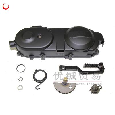 GY65080侧盖总成GY650边盖80cc启动杆边盖总成启动轴弹簧