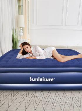 双人蓝色波浪床充气床垫植绒加高充气床垫加高充气床垫