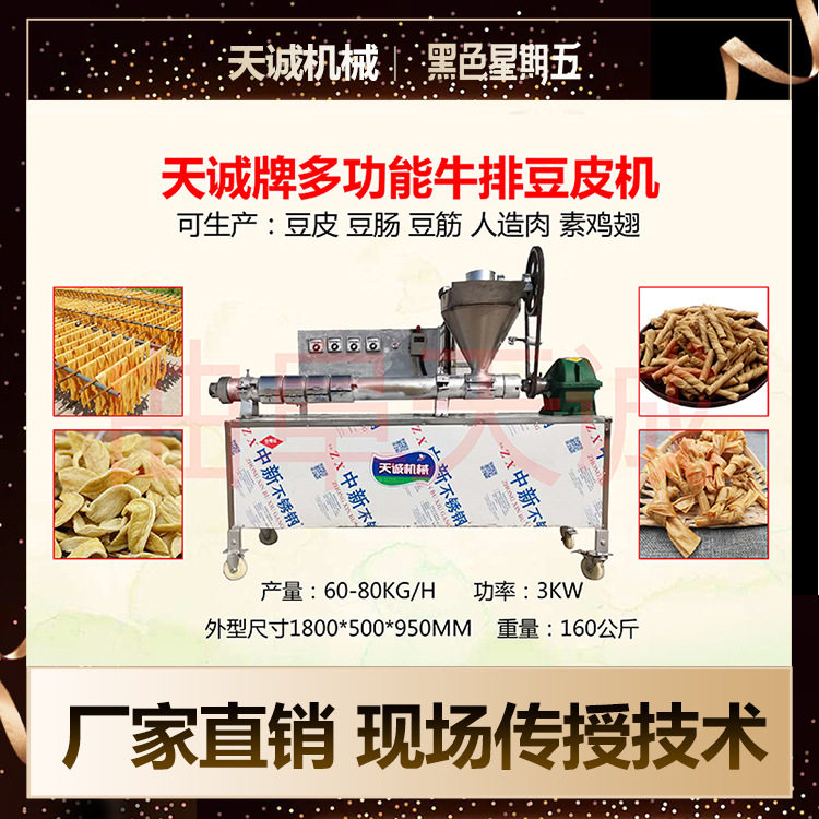安徽凉拌小吃豆丝加工机器 多功能人造肉生产设备