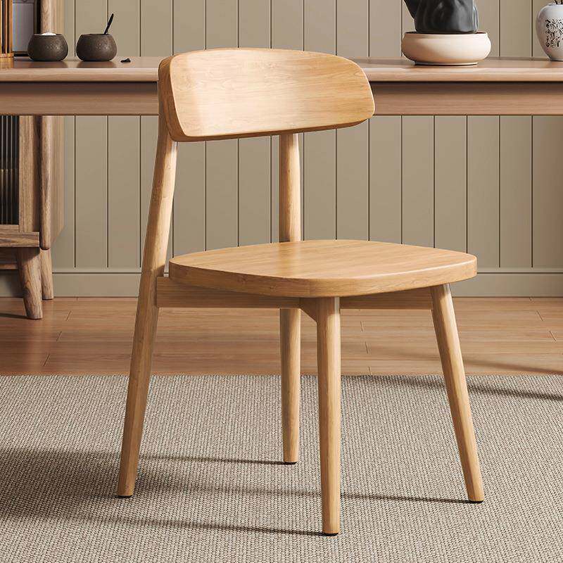 实木餐椅2024新款简约现代软包靠背椅子原木新中式家用休闲茶桌椅